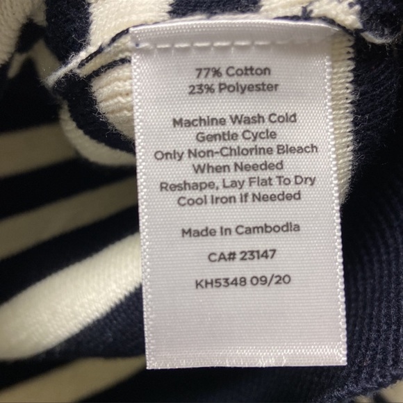 Talbots | Striped Knit Crewneck Sweater Navy/Multi-Colored L - Picture 6 of 8